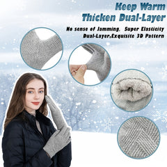 Women's Winter Touchscreen Stretch Thermal Magic Gloves Warm Wool Knitted