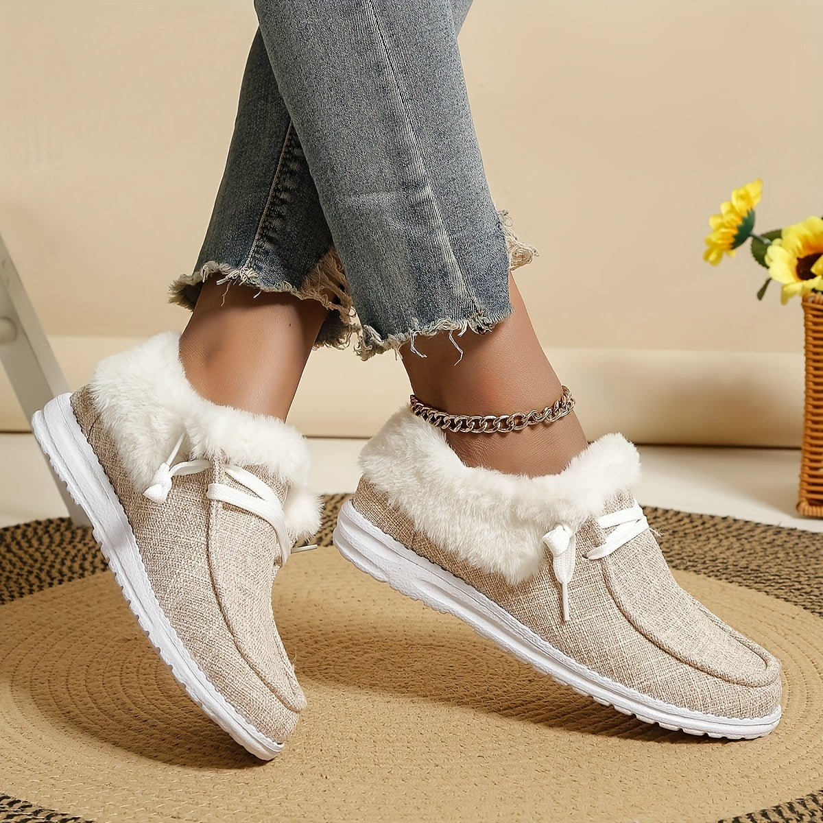 Women's Non-slip Thickened Sneakers Warm Walking Shoes