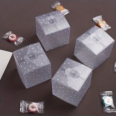 10pcs Semi Transparent PVC Frosted Dot Folding Packaging Box