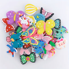 30pcs Cartoon Shoe Charm PVC Soft Rubber Shoe Buckle Clogs DIY Accessories