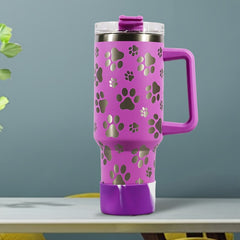 40oz Laser Cat Claw Stainless Steel Water Bottle Double Layer Vacuum Cup