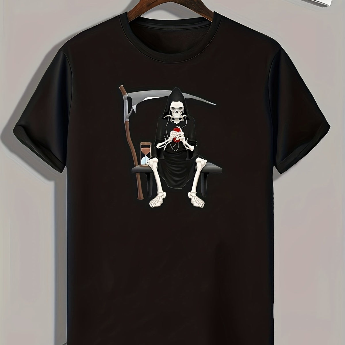 Skeleton Print Men's Graphic T shirt for Summer