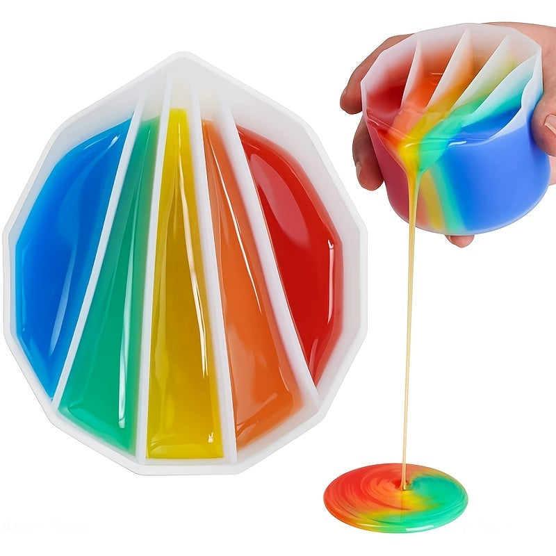 Silicone Split Cup for Acrylic Paint Pouring - Create Beautiful Fluid Art