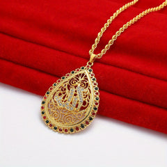 Vintage Alloy Water Drop Necklace for Women