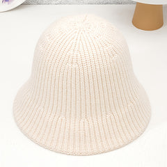 Knitted Solid Bucket Hat Casual Warm Bucket Hat Autumn And Winter