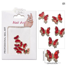Aurora Butterfly Nail Stickers with Rhinestone Jewels for Sparkling Manicure