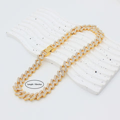 Cuban Link Rhinestone Chain Necklace