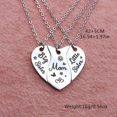 Stainless Steel Love Mother & Daughter Necklace Set
