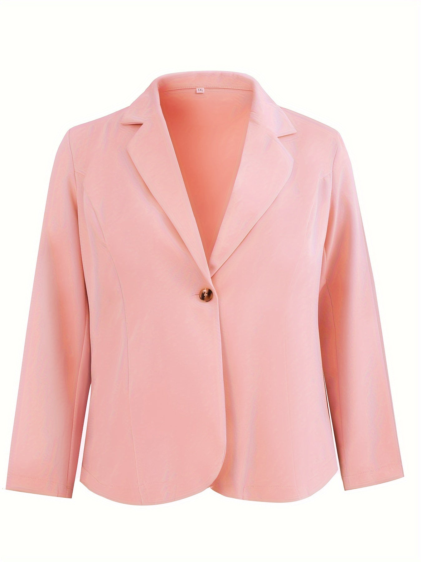  Solid Long Sleeve Lapel Collar Blazer