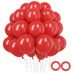 30pcs 10 inch Matte Latex Balloons with Ribbons for Party Decorations