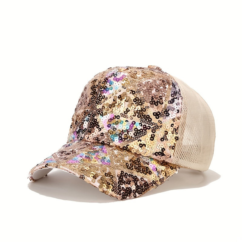 Sequin Sparkling Baseball Cap Y2K Cotton Sunscreen Sports Hat