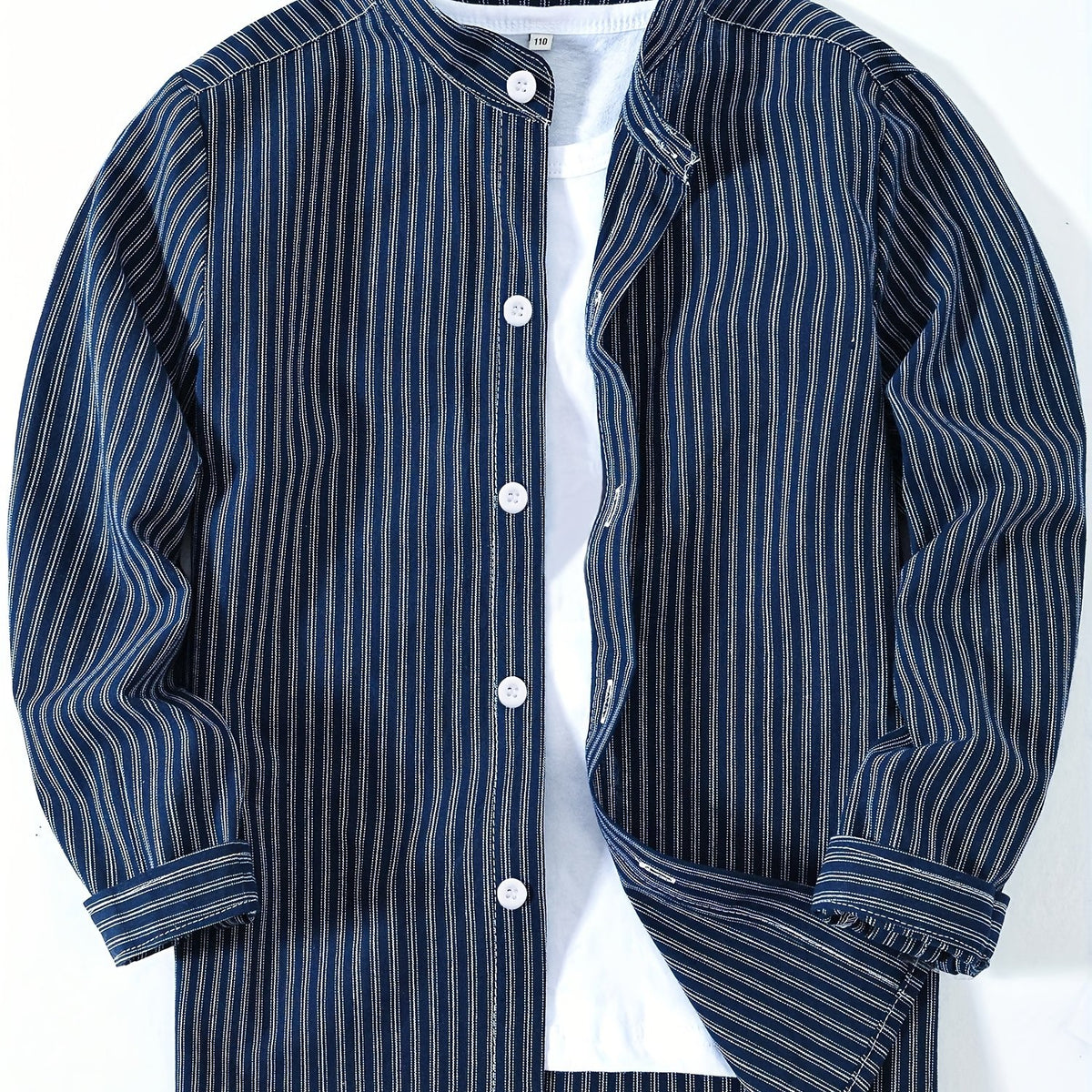 Boys Striped Casual Long Sleeve Lapel Shirt