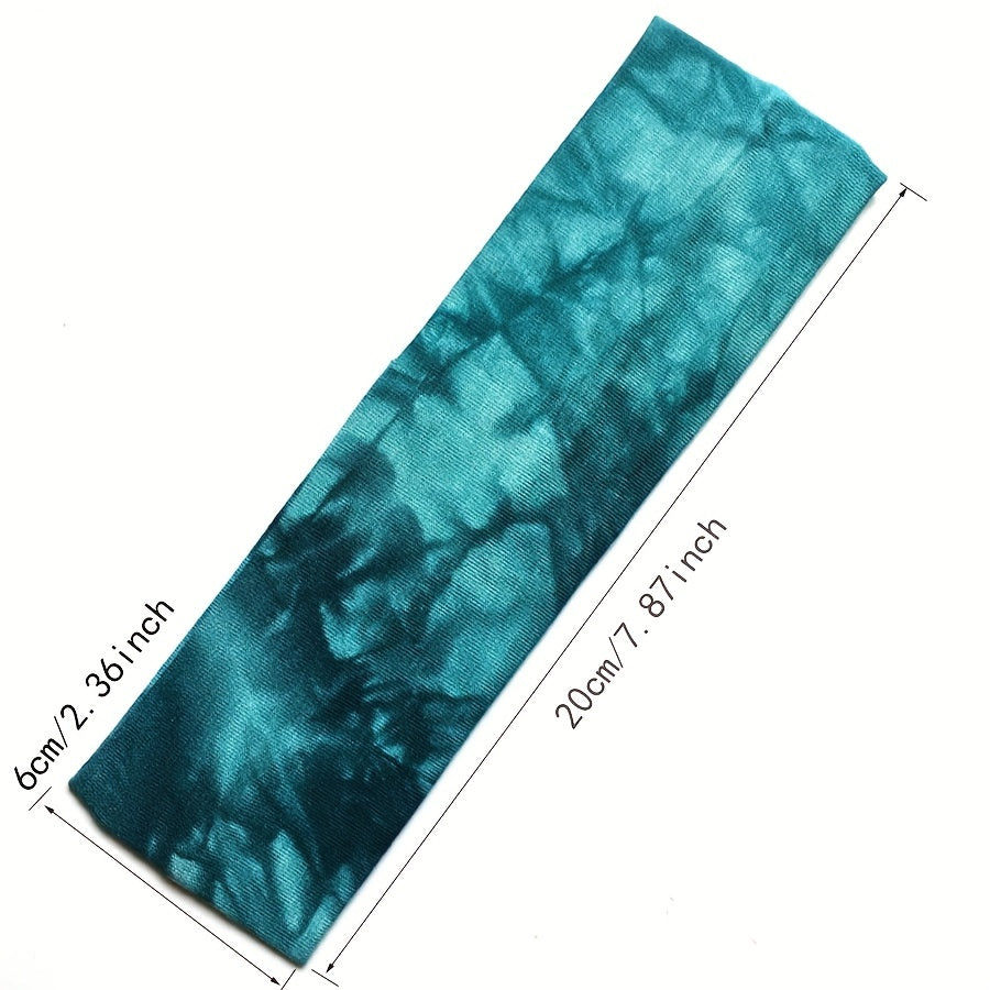 Tie dye Headband Women Sports Fitness Yoga Elastic Daily Headwear