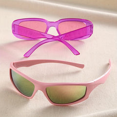 2piars Y2K Wrap Around Sunglasses Pink UV400