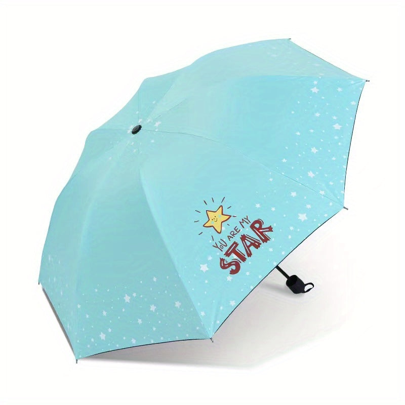 8 Ribs Star Print Umbrella Sunshade Manual Umbrella