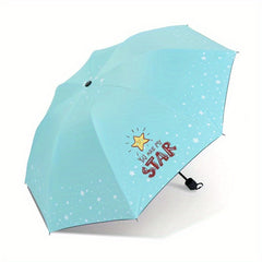 8 Ribs Star Print Umbrella Sunshade Manual Umbrella