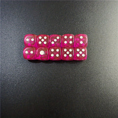 10pcs Acrylic Dice Set for Bar KTV Entertainment 12mm Hexahedron Dice
