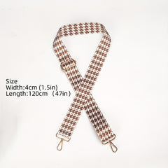 Checkered Pattern Purse Strap Adjustable Detachable Shoulder Strap Replacement