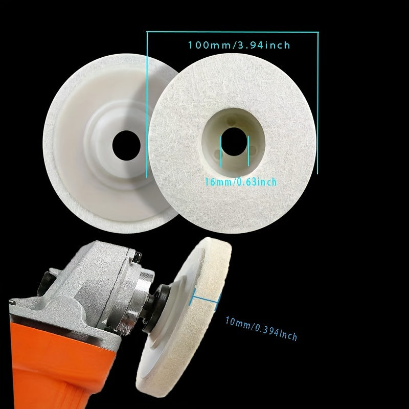 5pcs Wool Felt Polishing Wheel Disc Kit for 100 Angle Grinder