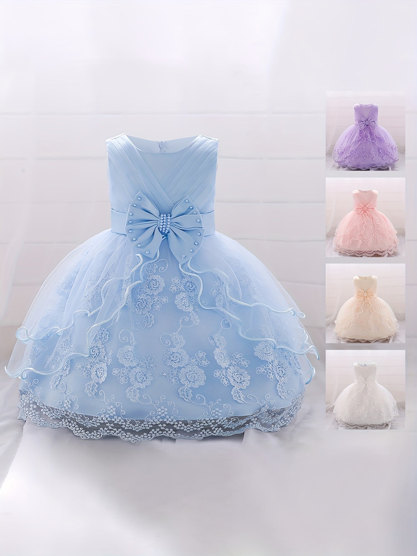 Baby Girls Floral Embroidery Princess Dress