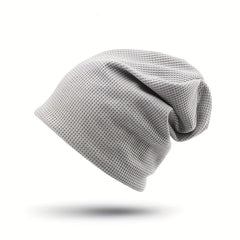 Embossed Solid Lightweight Slouchy Skull Cap Unisex Couple Knitted Beanies