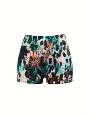  Sexy Leopard Print Distressed High Rise Skinny Shorts