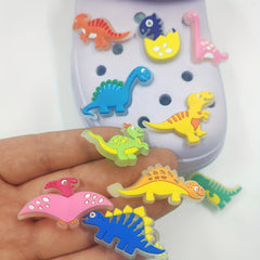 82pcs Dinosaur Shoe Charms For Crocs Luminous Decoration Boys PVC Pins Bracelets