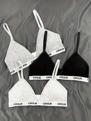 3pcs Letter Sports Bras Comfy Yoga Fitness Bra Women's Underwear