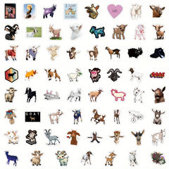 62pcs Goat Vinyl Stickers for Water Bottle Laptop Luggage Cup Computer