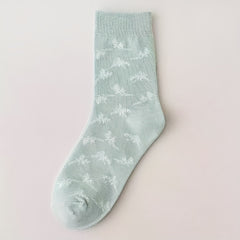 5 Pairs Floral & Plaid Print Comfy Mid Tube Socks Women's Stockings
