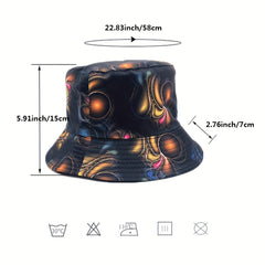 Geometric Tie Dye Print Bucket Hat Reversible Basin Hat