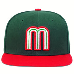 M Embroidery Snapback Hat Unisex Baseball Cap Block Sunshade Dad Hats