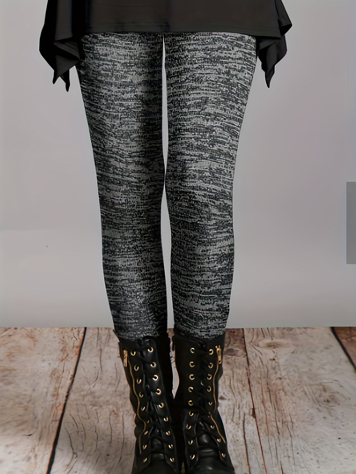  Leggings Women's Plus Space Dye Medium Stretch Slim Fit Leggings