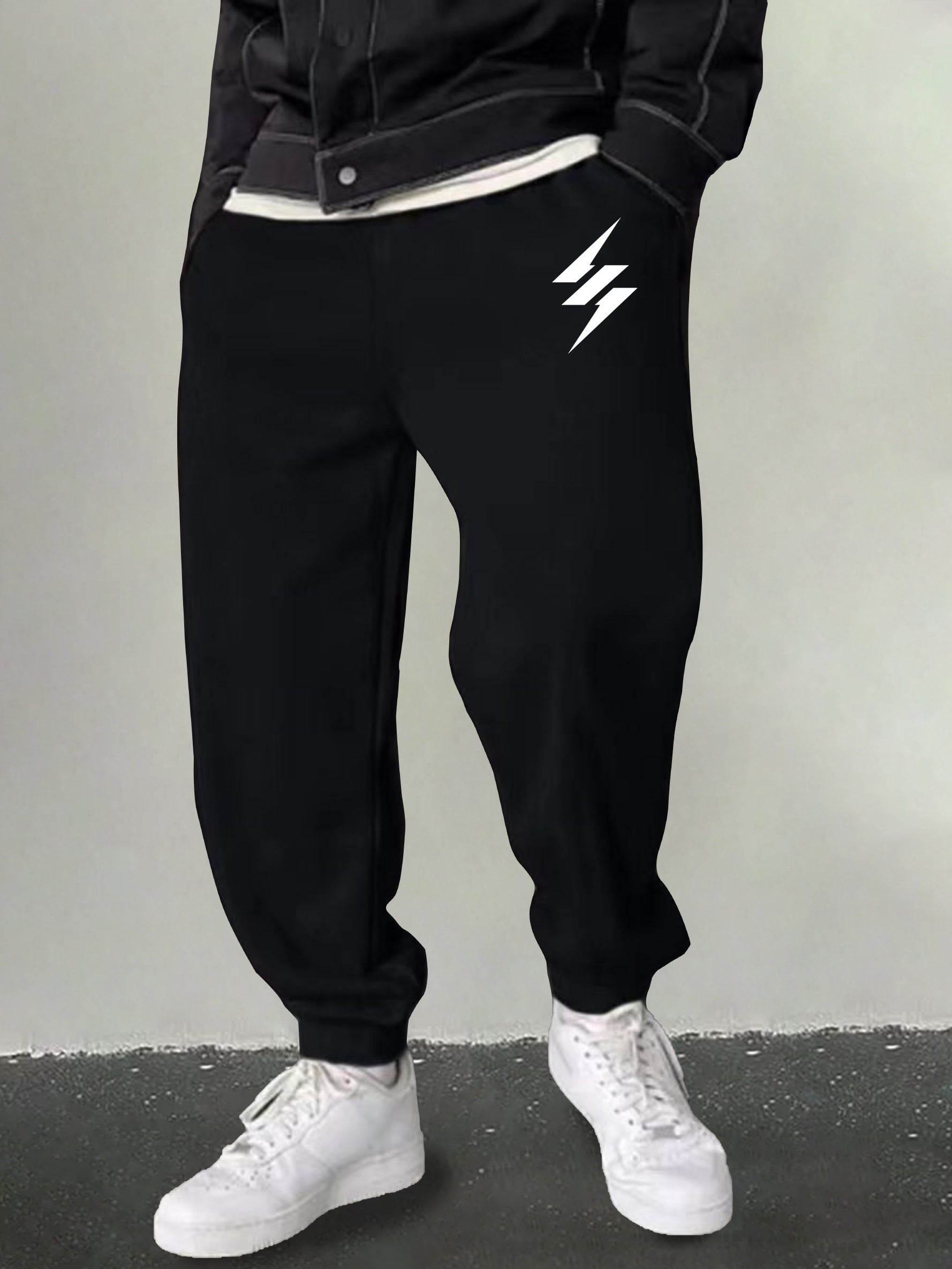 Men's Lightning Graphic Sweatpants Slightly Stretch Joggers