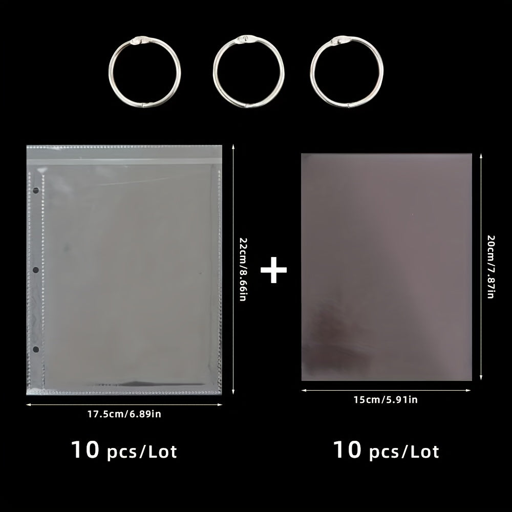 10pcs Storage Bag & Magnetic Sheets Set for Clear Stamps Die Cutting Mold