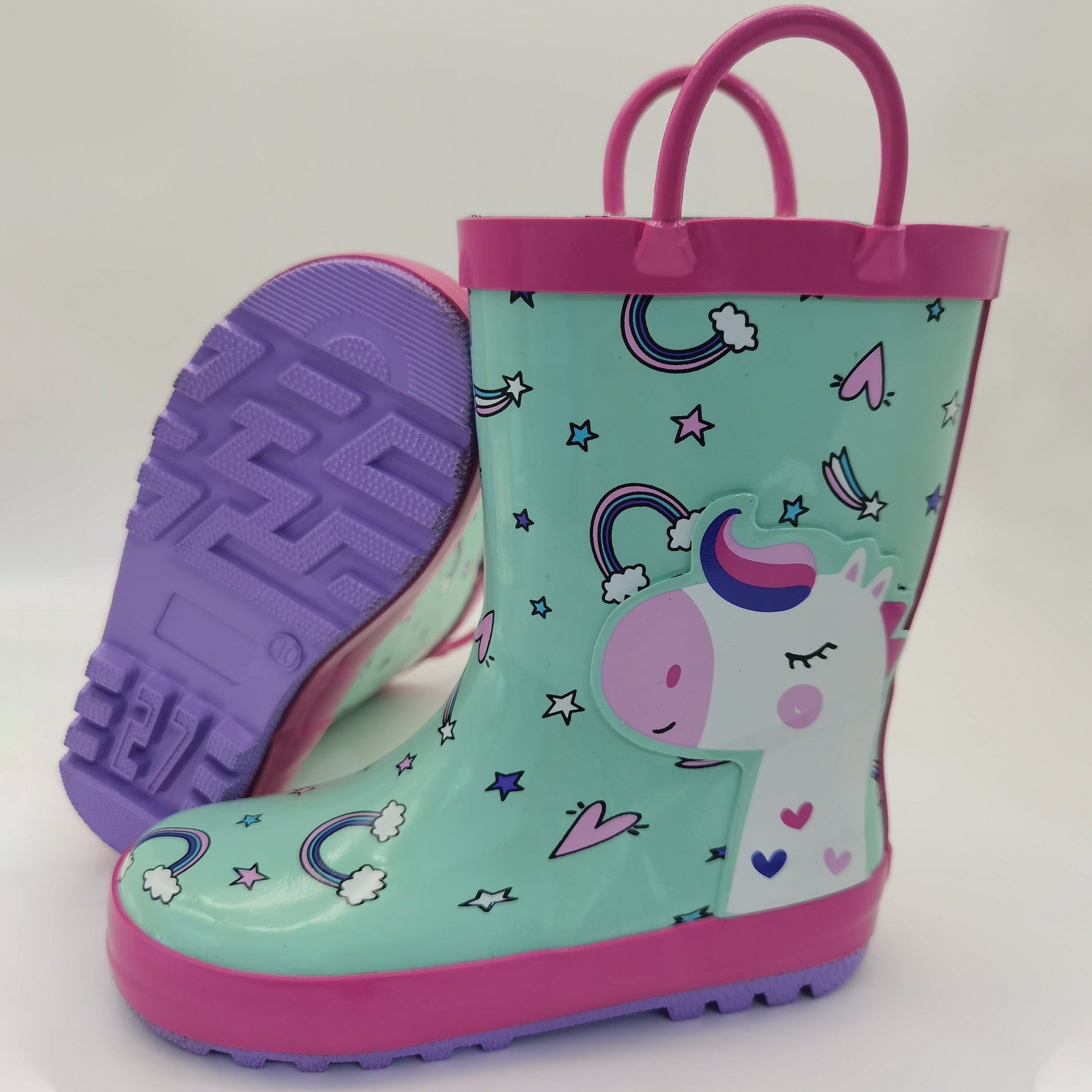 Girls' Cartoon Slip On Rain Boots Waterproof Non Slip Travel All Seasons