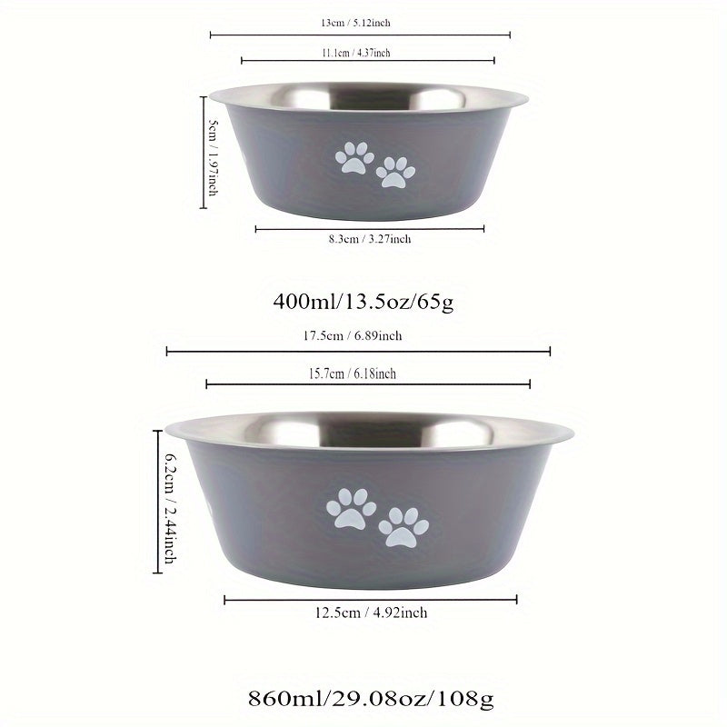 Non-slip Dog Bowls Stainless Steel High Capacity