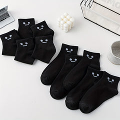 10 Pairs Cartoon Print Crew Socks Women's Stockings