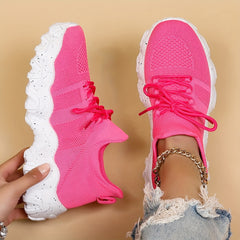 Women's Lace Up Sock Sneakers Breathable & Anti-Skid Shoes