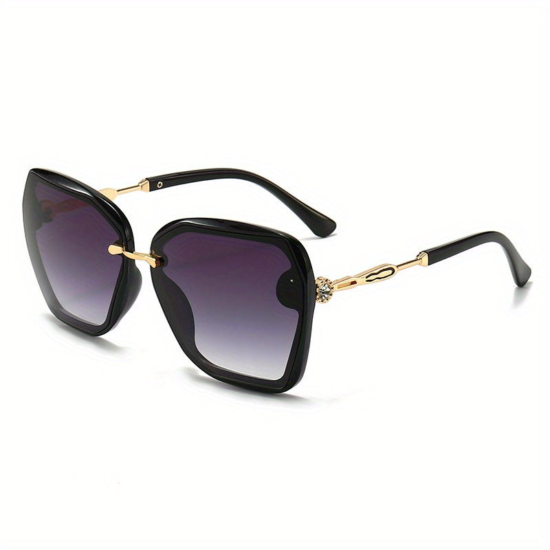 Large Square Rhinestone Polarized Sunglasses UV400