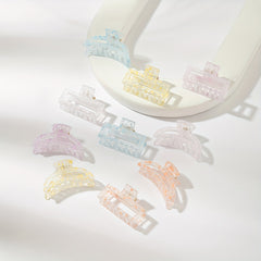10pcs Hollow Transparent Speckle Hair Claw Non slip Shark Claw Style Hair Access