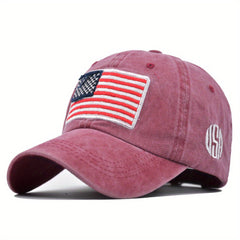 Flag Embroidery Baseball Cap Distressed Sports Hat Adjustable Sunscreen