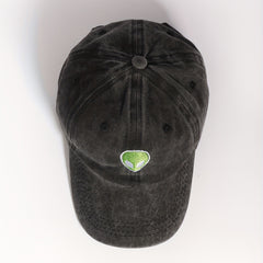 Alien Embroidery Unisex Baseball Cap Distressed Gray Dad Hat