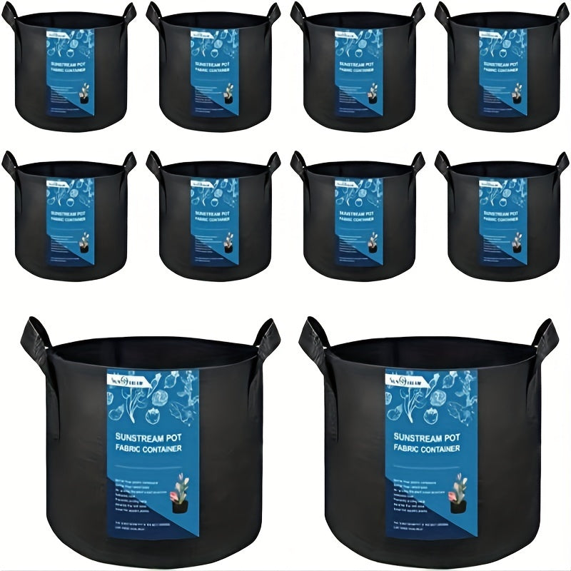 10 Pack Thickened Nonwoven Fabric Grow Bags Handles Plant Vegetable Growing Bag