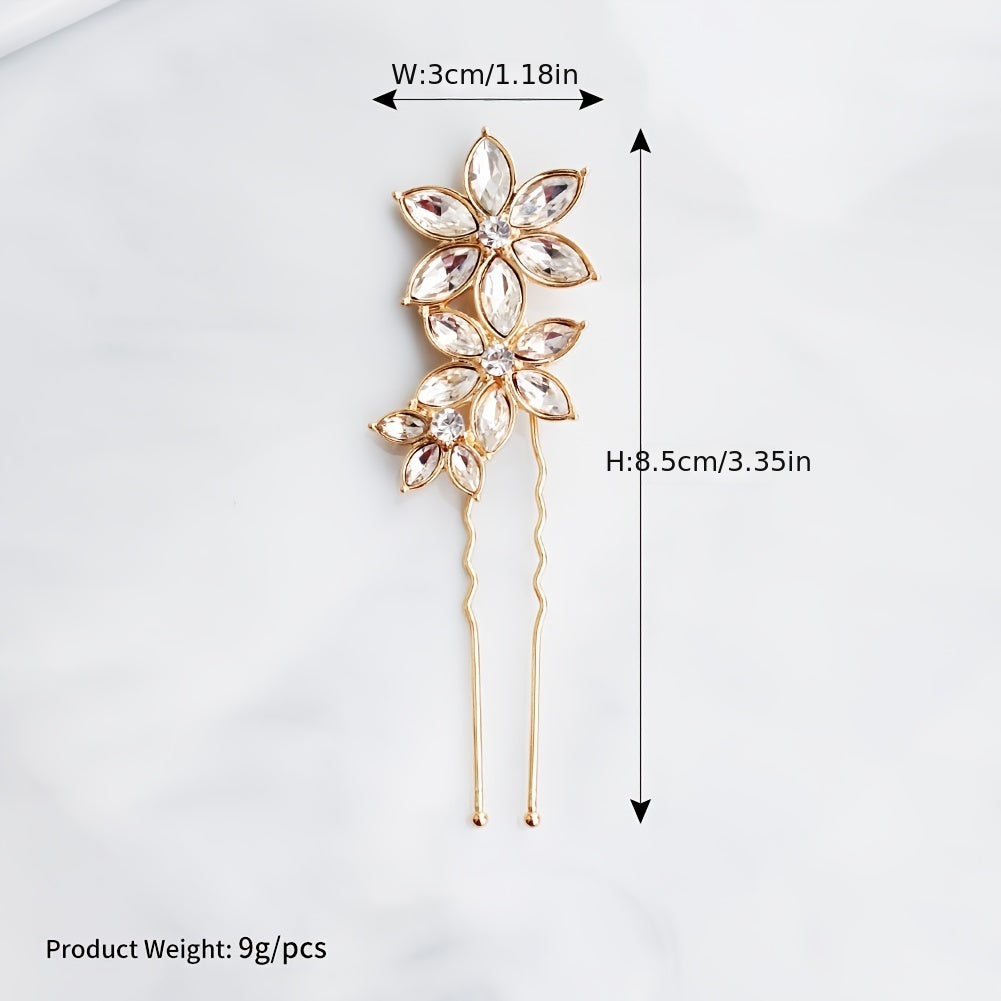 Rhinestone Hair Pins Star Floral Hair Accessories For Brides