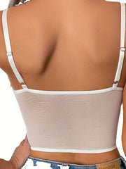 Floral Lace Cami Shaping Top V Neck Slimming Underwear