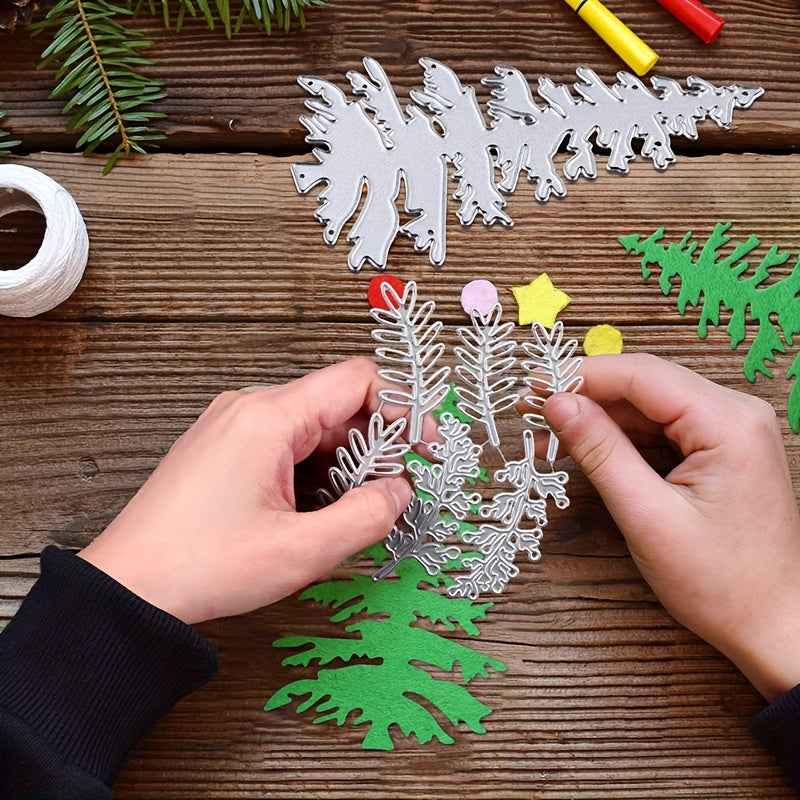 Christmas Tree Cutting Dies Set - Winter Leaf Die Cuts for Card Making