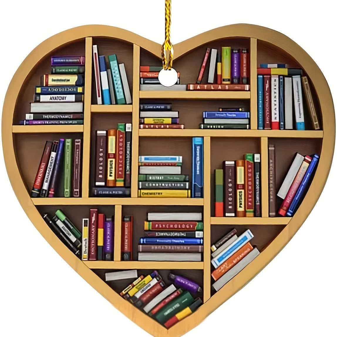 Heart Bookshelf Pendant - Teacher's Gift & Party Decoration