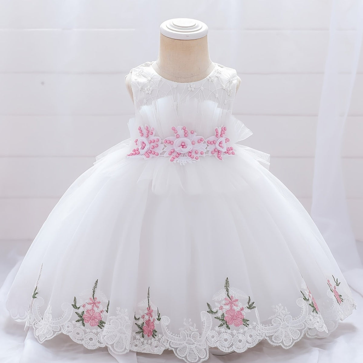 Baby Girl Mesh Embroidered Princess Dress