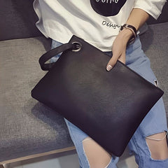 Oversized Clutch Bag Women's PU Leather Briefcase Handbag